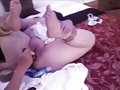 Chubby amatöör Aasia küps mänguasi mängida